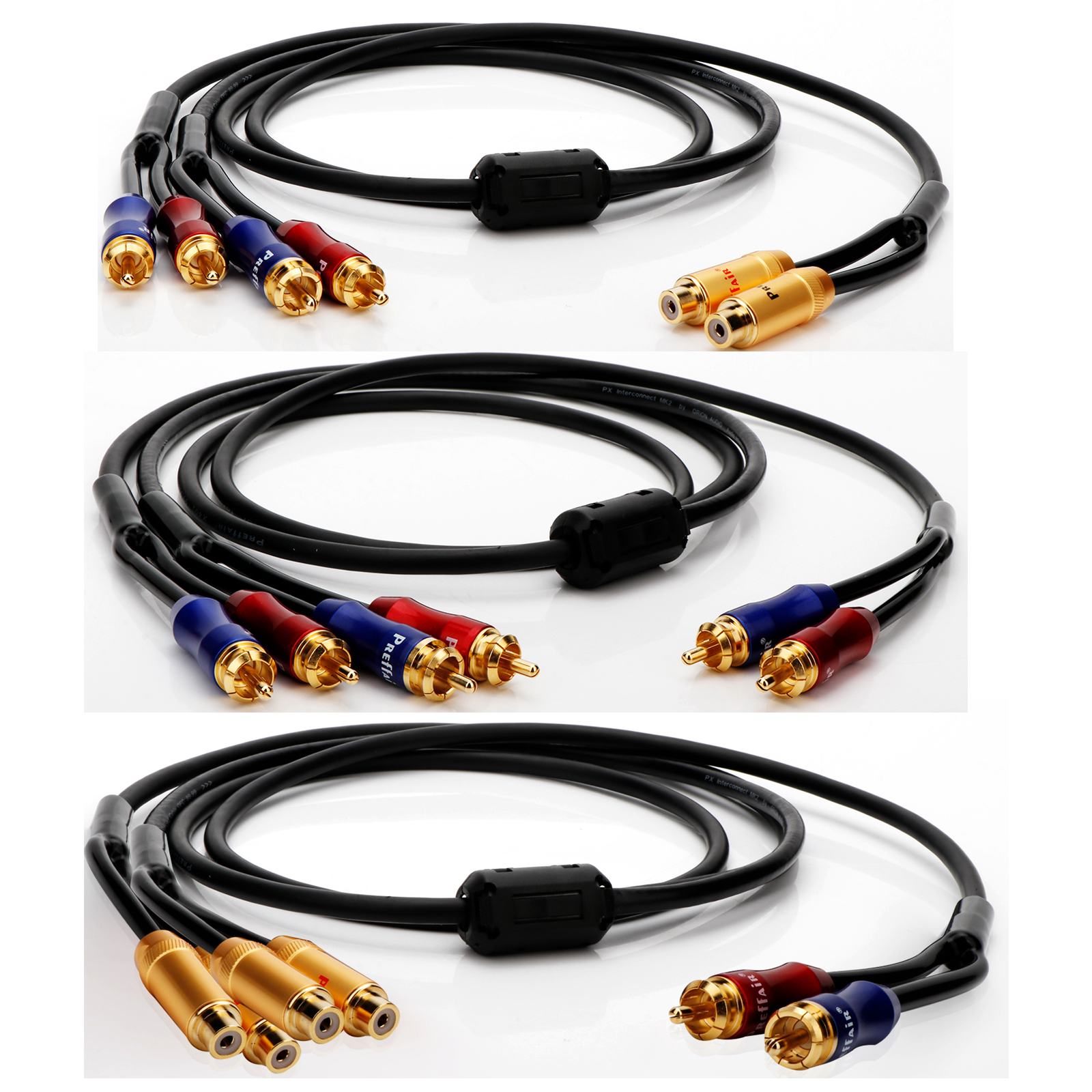 Hifi 2RCA to 4Rca Audio Video Cable 4 RCA female to 2 rca Interconnect Cable RCA Splitter Aux Cord For Speaker Subwoofer