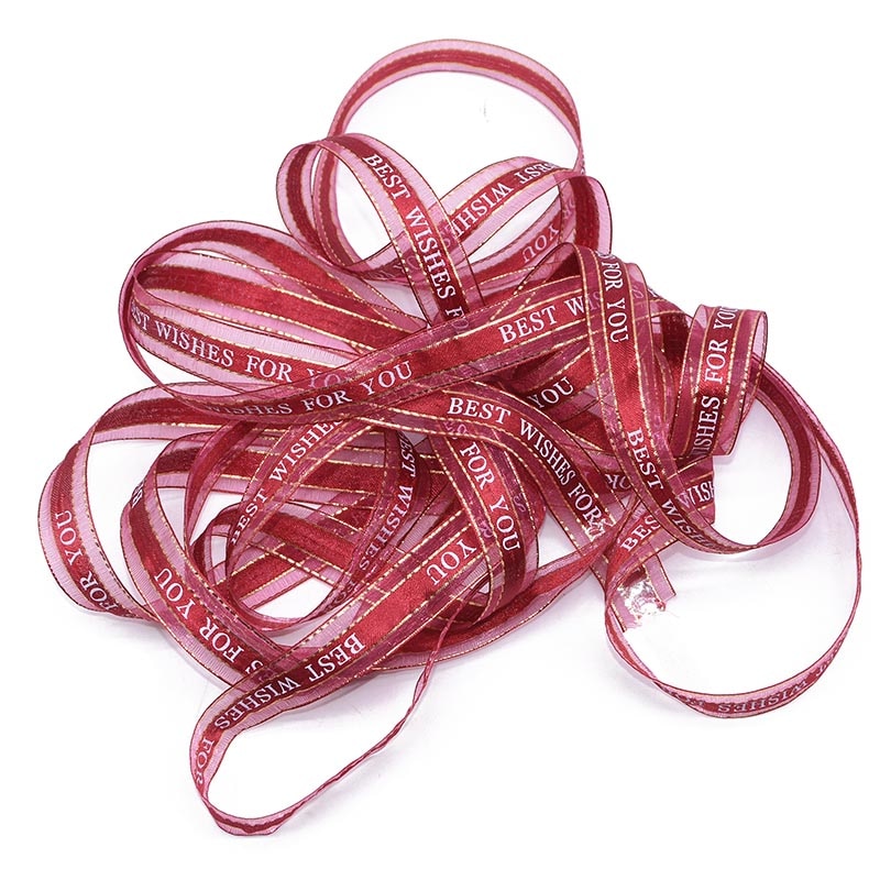 25mm 5m beste wensen voor jou organza lint voor bruiloft kerstfeest decoraties diy strik knutsel linten kaart inpakken