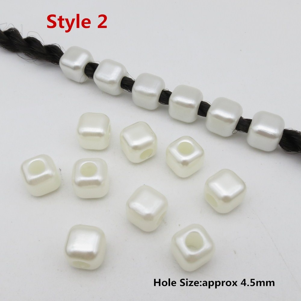 20pcs/pack Crochet Braids Pearl White kids girls women Hair braid Dreadlock Beads rings tube hair Accessories