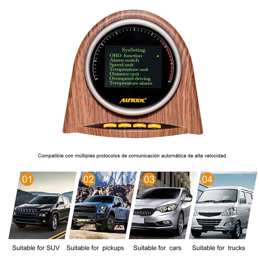 AUTOOL X70 Pantalla de cabeza para coche OBD2, medidor de cabeza para Auto HUD, velocímetro de temperatura automotriz, escáner de código de diagnóstico OBDII completo