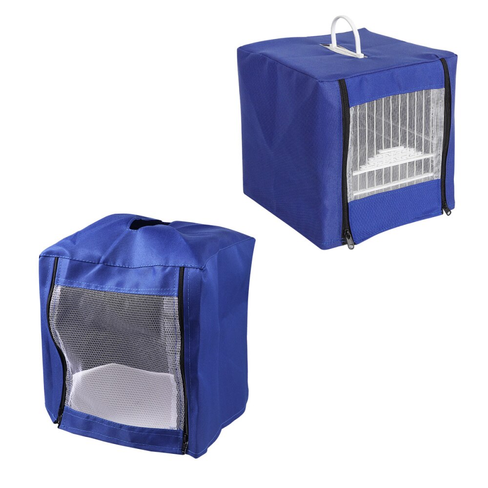 Square Pet Bird Mesh Cage Cloth Cover 1 Side Open Bird Cage Shield Double Zippers Bird Cage Accessory (Blue): Blue / Size 1