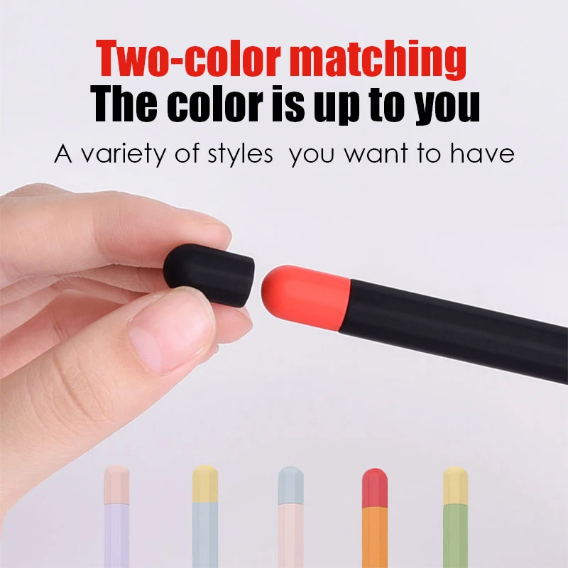 Stylus Cover Silicone Pen Case For Apple Pencil 1 2 Color Matching Stylus Protective Case Non-slip Anti-fall iPad Pen 2 1 Cover