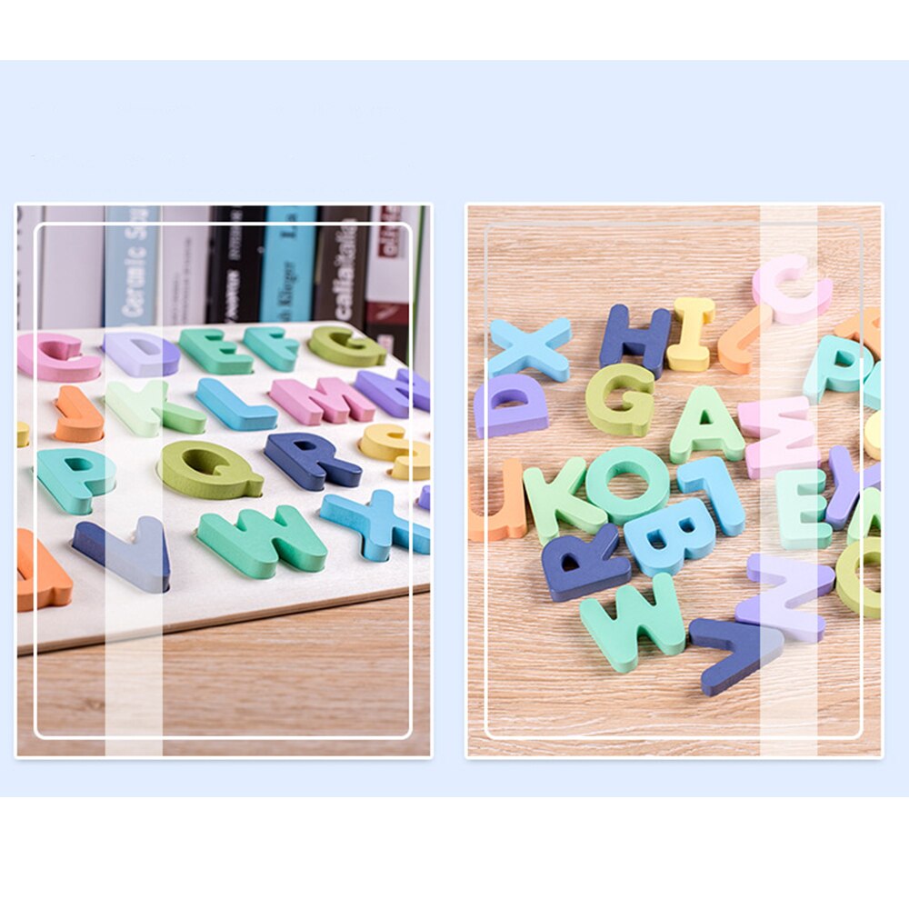 Colourful Wooden toy Alphanumeric Alphabet Jigsaw Puzzle Board Children &#39;s preschool Early Educational Toys For Kids