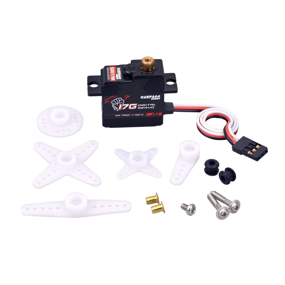 17g metal mini servo przewyższać hobby S0017M 17g metal bieg 1.8KG serwo dla RC samolot robot 1/18 1/16 ciężarówka samochód łódź kanał samolot