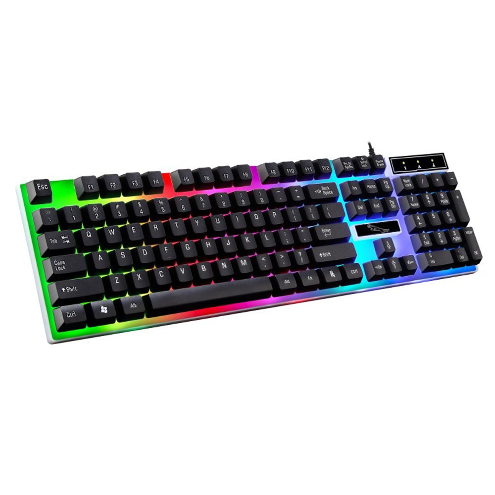G21 LED Rainbow Color Backlight Gaming Game USB Wired Keyboard Mouse Set Robotic Feel For PC Laptop Gamer Ergonomic