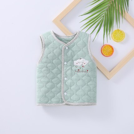 Cartoon Lente Herfst Baby Vest Winter Gewatteerde Verdikking Baby Vest Vest Meisje Jongen Baby Vest Zacht Comfortabel Ademend: green / 66 0-6months