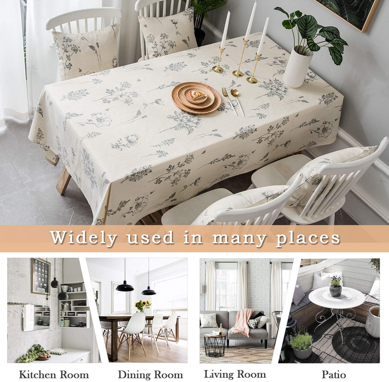 Baumwolle Leinen Tischdecke Druck Tischdecke für Party Küche essen Frühling Sommer Picknick drinnen draussen verwenden Heimat Luxus Dekor