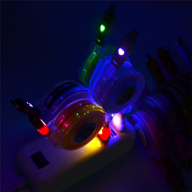 Lumière LED impressionnant Micro USB câble lumineux Android Port données câble chargeur de téléphone