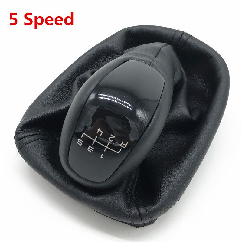 Mt 5 gear 6 gear bil skift gear knop med pu læder bagagerum cover case til mercedes benz c klasse  w203 c203 avantgarde elegance: 5 hastighed intet logo