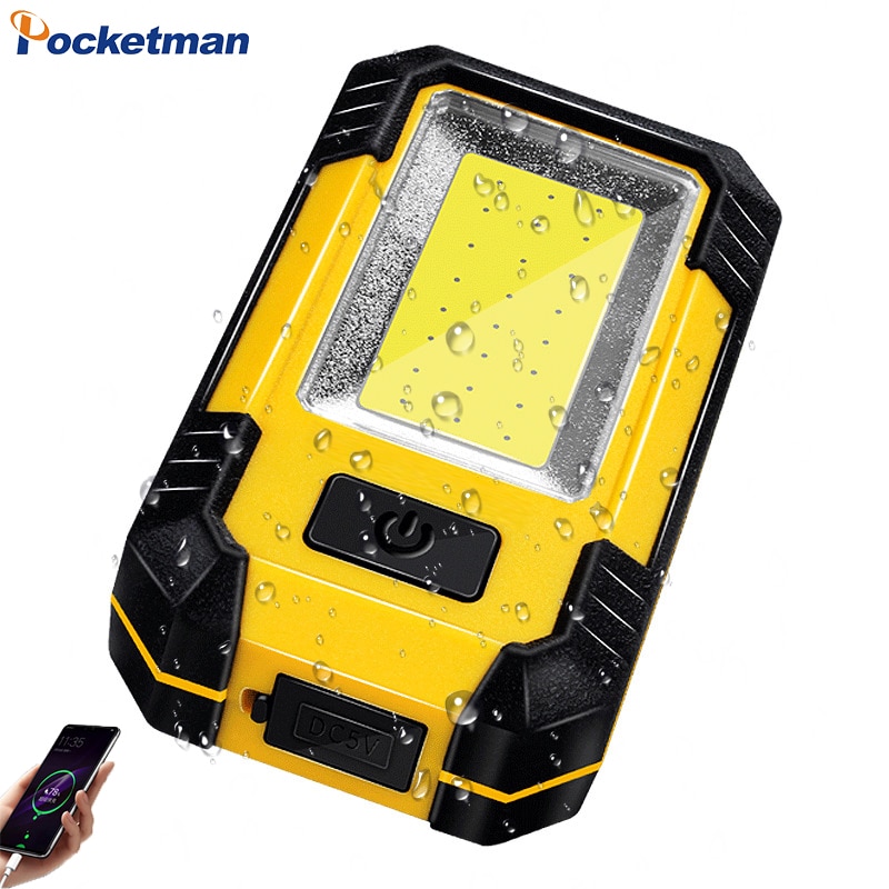 Potente luz de trabajo LED Y36 con imán COB, luz fuerte para reparación de automóviles, luz de mantenimiento, linterna, paquete de energía móvil