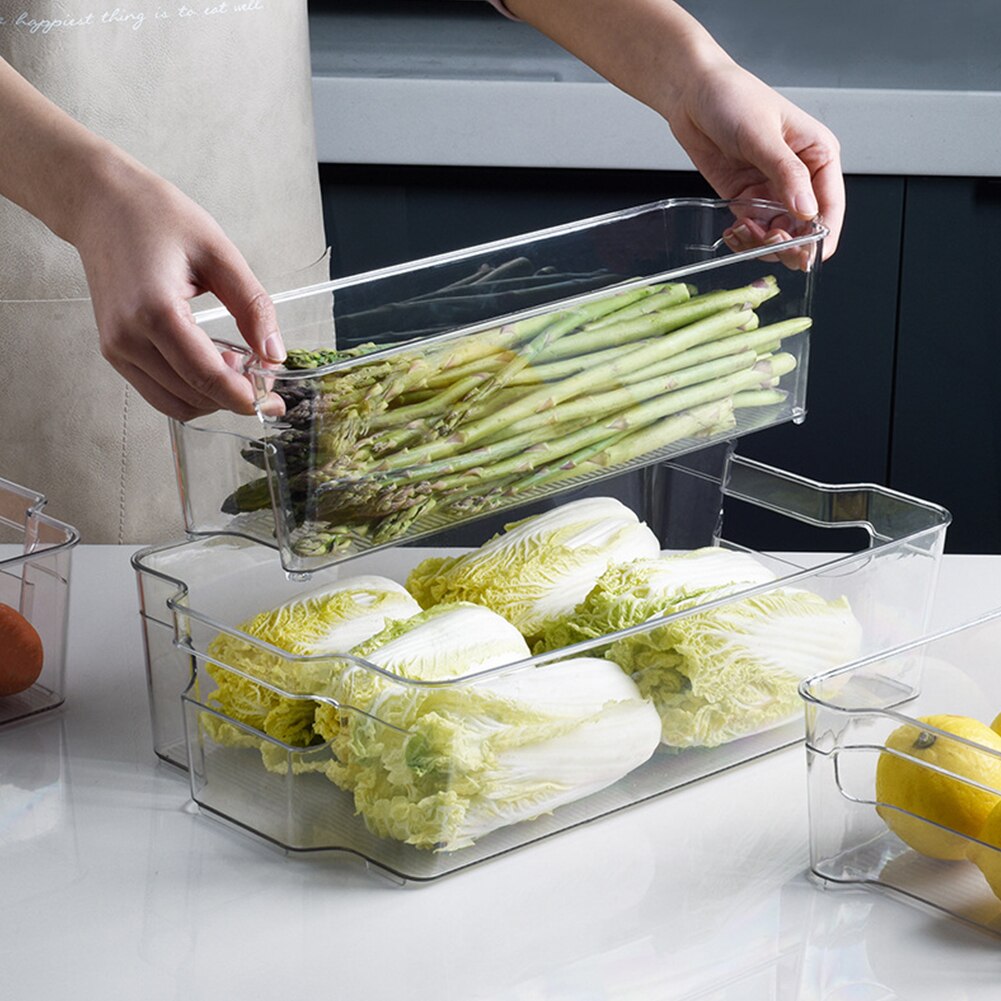 Multifunction Food Container Refrigerator Storage Box Vegetable Fruit Freezer Case Clear With Carrying Handles Home For Kitchen