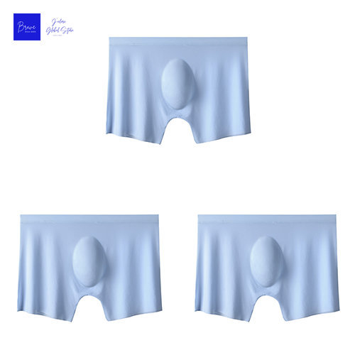3 uds. Calzoncillos Boxer para hombre, bragas de seda helada para hombre, ropa interior Sexy sin costuras, calzoncillos para hombre, bragas finas y transpirables de secado rápido