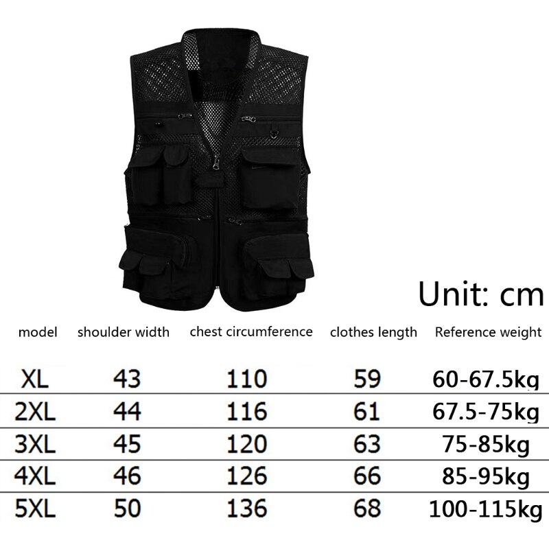 Męska siatkowa kamizelka dla fotografa multi-kieszeń przenośna, oddychająca kamizelka ochronna