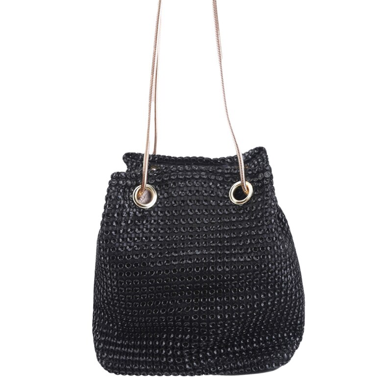 Clutch Diamonds Bag Rhinestone Chain Shoulder Bags luxury Ladies Purse Handbags Evening/Party/Wedding Sliver Pouch Birthday: Black