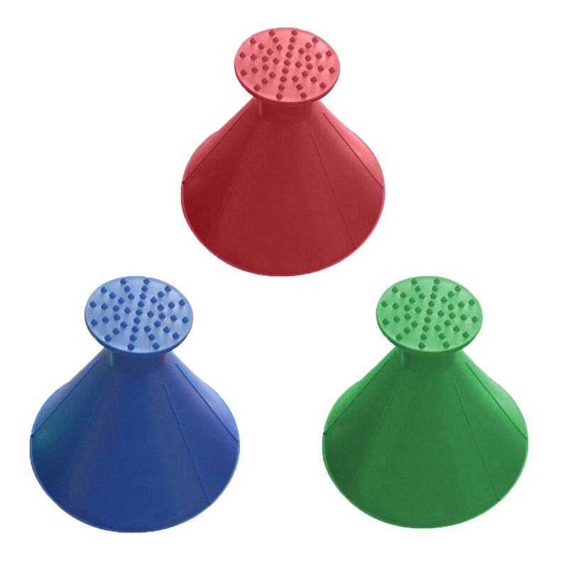 1/3Pcs Magic Auto Ijskrabber Auto Venster Kegel Schraper Trechter Sneeuw Remover Apparaat Auto Voorruit Borstel voor Sneeuw Schoonmaken Tool: Grijs