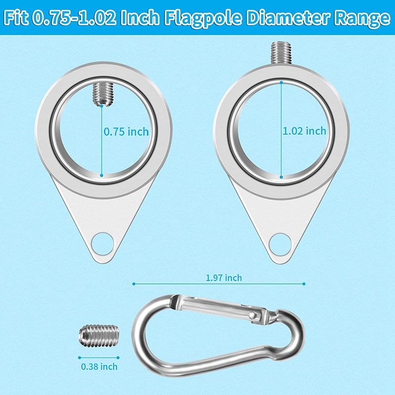 Aluminum Alloy 360° Rotating Flagpole Rotating Flag Mounting Ring-Suitable For 0.75-1.02 Inch Diameter Pole