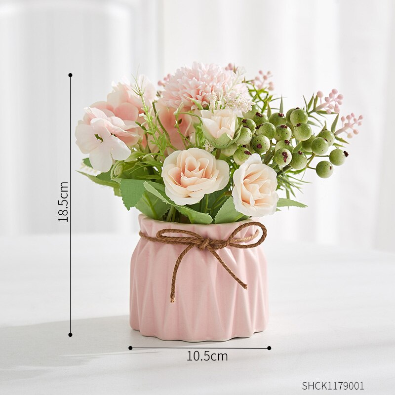 Artificial plants for decoration home decoration accessories Room decor wedding decoration Artificial flowers Desktop Bonsai: flower pot set H