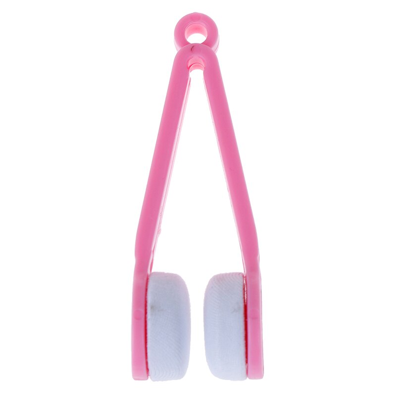 Neue 1pc Sonne Glas-brille Pinsel Reinigung Werkzeug Mikrofaser Brille Reiniger Pinsel Reinigung Werkzeug: Rosa