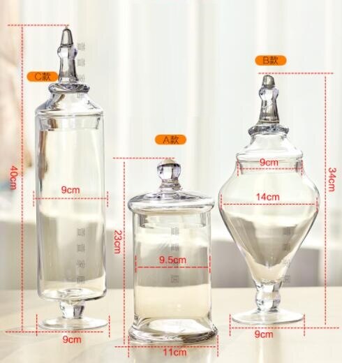Stærk glas opbevaringstank slik glas slik jar hjemmet dekorer