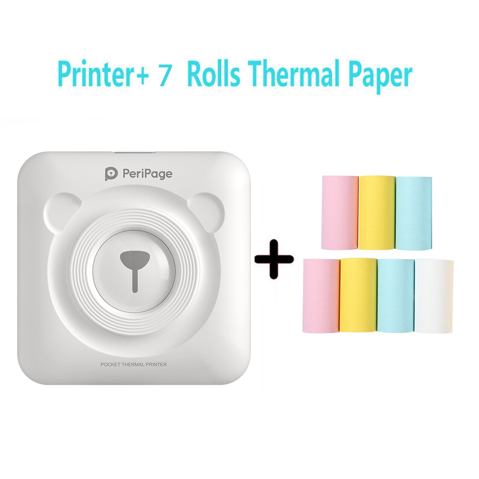 Mini Draagbare Thermische Printer 7Roll Paper Photo Pocket Thermische Printer 58 Mm Printing Draadloze Bluetooth Android Ios Printers: E