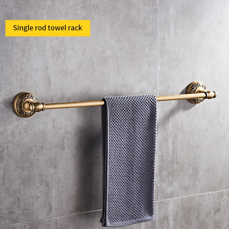 Antiek Messing Badkamer Accessoires Set Plank Handdoek Bar Cup Houders Haardroger Rack Tissue Holder Roll Papier Houder Zeepbakje: Single towel rack