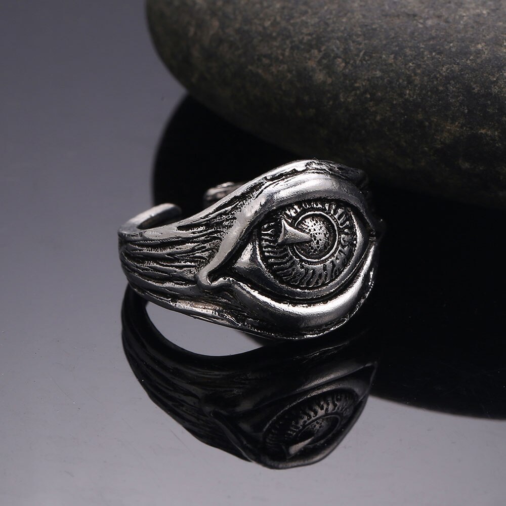 Punk Unisex Evil Eye intagliato anello da donna fatto a mano per anelli da uomo compleanno anniversario di natale regalo gioielli fascia di Halloween
