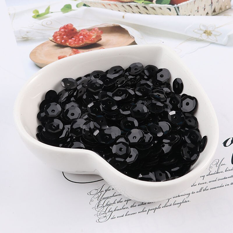 720Pcs 6Mm Cup Pailletten Pvc Effen Kleur Naaien Pailetten Diy Craft Scrapbook Bruiloft Decoratie Stof Halloween Party Verfraaien: Solid black