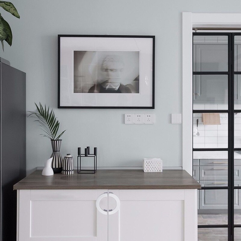 Light Silver Semi-Circle Cabinet Handles Chrome Large Round Wardrobe Knobs Drawer Pull Handle Zinc Alloy Furniture Hardware