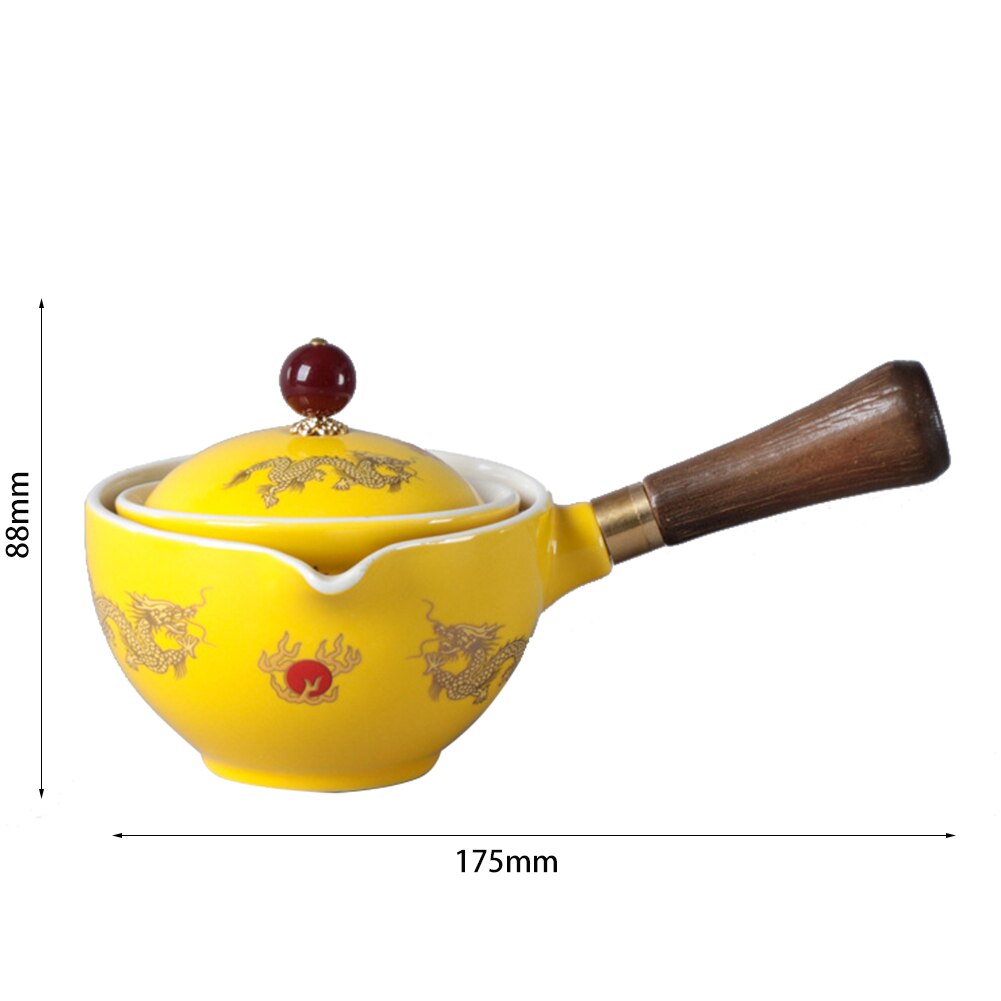 360 ° Roterende Keramische Theepot Theewaar Draagbare Chinese Gongfu Kung Fu Thee Cup Set Cradle-Type Semi-Automatische Thee Maker thee Set: J