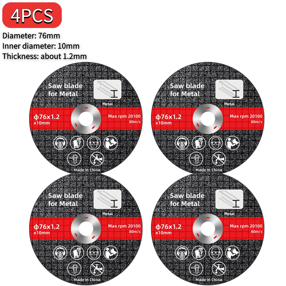 1-20pcs 76mm Saw Blade Electric Grinding Cutting Discs Circle Wheels Metal Cutter Power Tools Wood Cutting Sanding Grinder Discs: 100mm