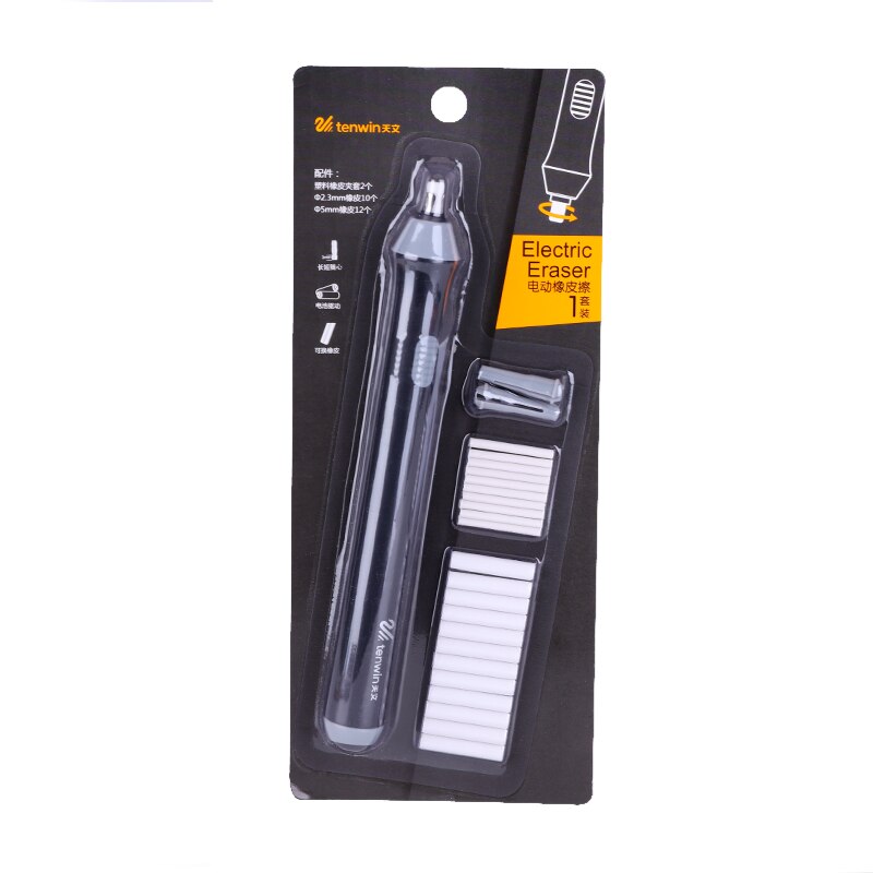 Tenwin Adjustable Mechanical Rubber Electric Eraser Pencil Refill Mechanic Stationery for Kids Highlights For Sketch Drawing: A