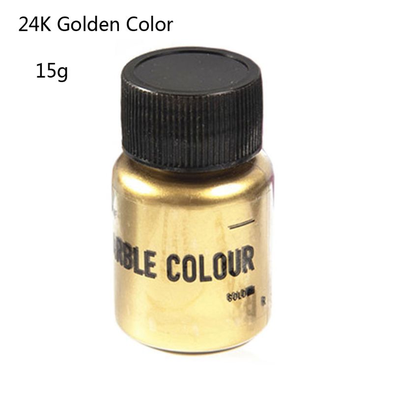 Pigment métallique en résine époxy 15g, Colorant à paillettes, marbre, pour la fabrication de bijoux: 24K Golden Color