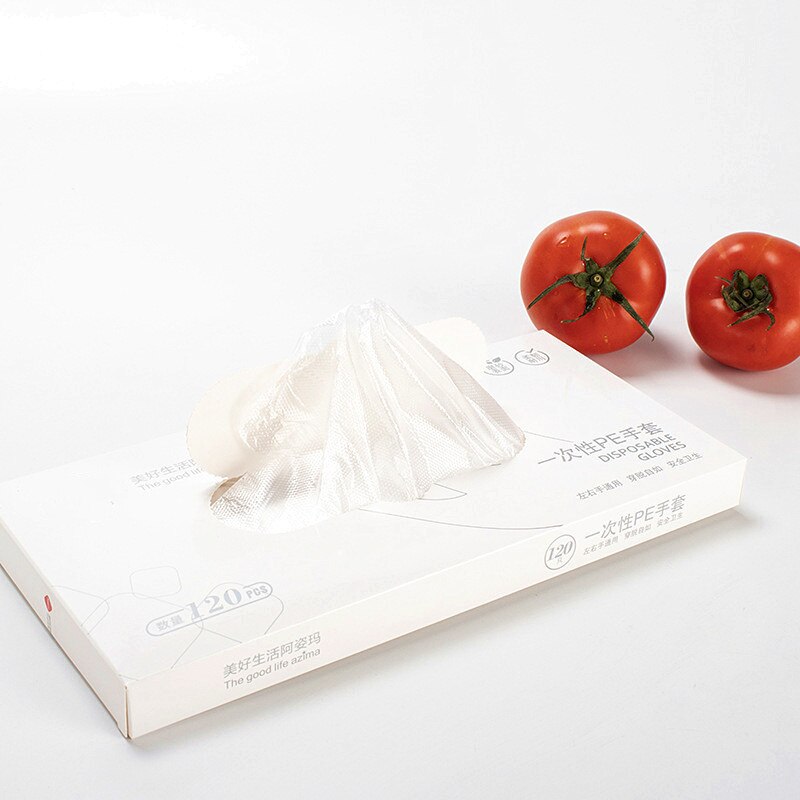 60/120PCS Box Disposable Gloves Transparent Thin Vinyl Gloves Eco-friendly Kitchen Baking Gloves Household Garden Cleaning Glove