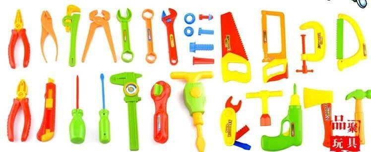 ] 34 Stks/set Speelhuis Speelgoed Familie Monteur Jongen Elektrische Onderhoud Gereedschap Mobiele Pak Kind Toolbox Simulatie Gereedschap