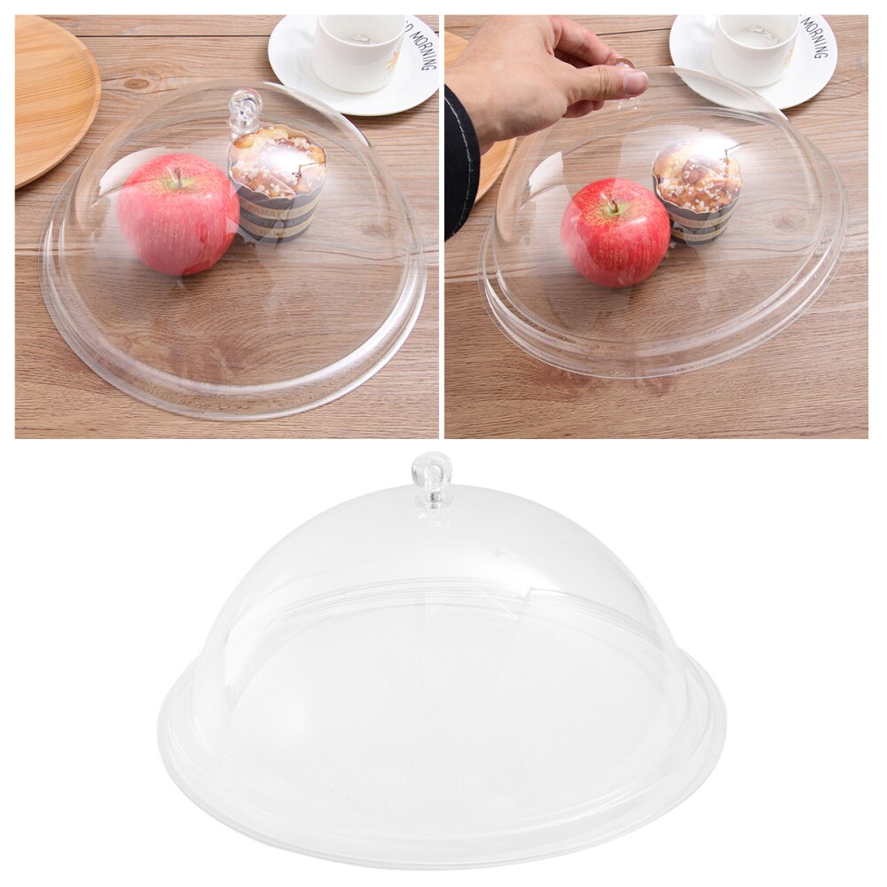1Pc Acrylic Round Food Cover Durable Food Tent Food Insulation Lid for Home Bread Dessert Dish Transparent (8-inch 21c