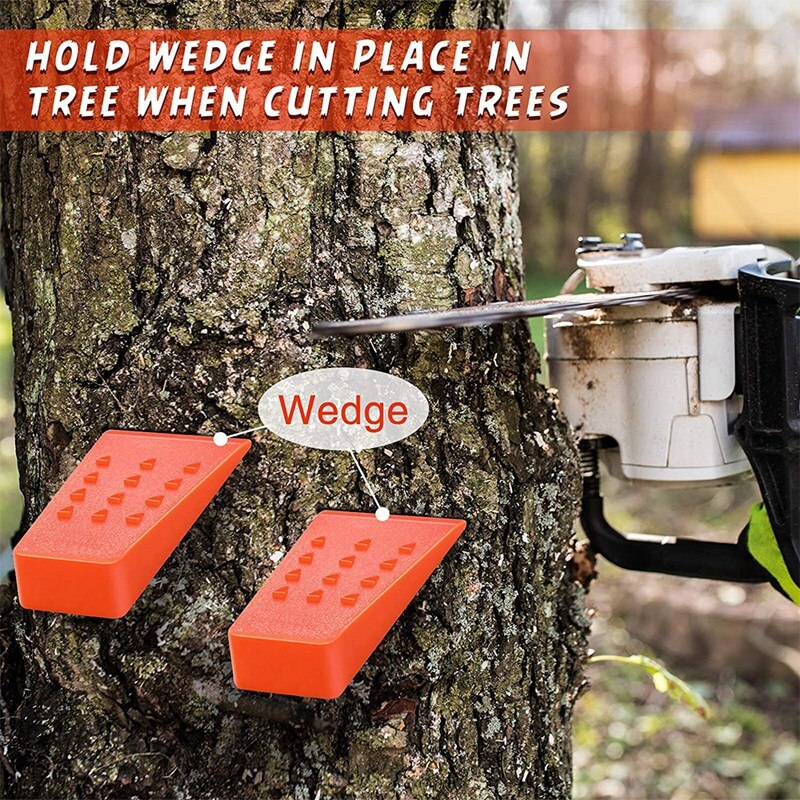 8 Pieces 5.5 Inch Tree Felling Wedges Spiked Wedge Plastic Wedge Logging Tool with Storage Bag for Tree Cutting Bucking