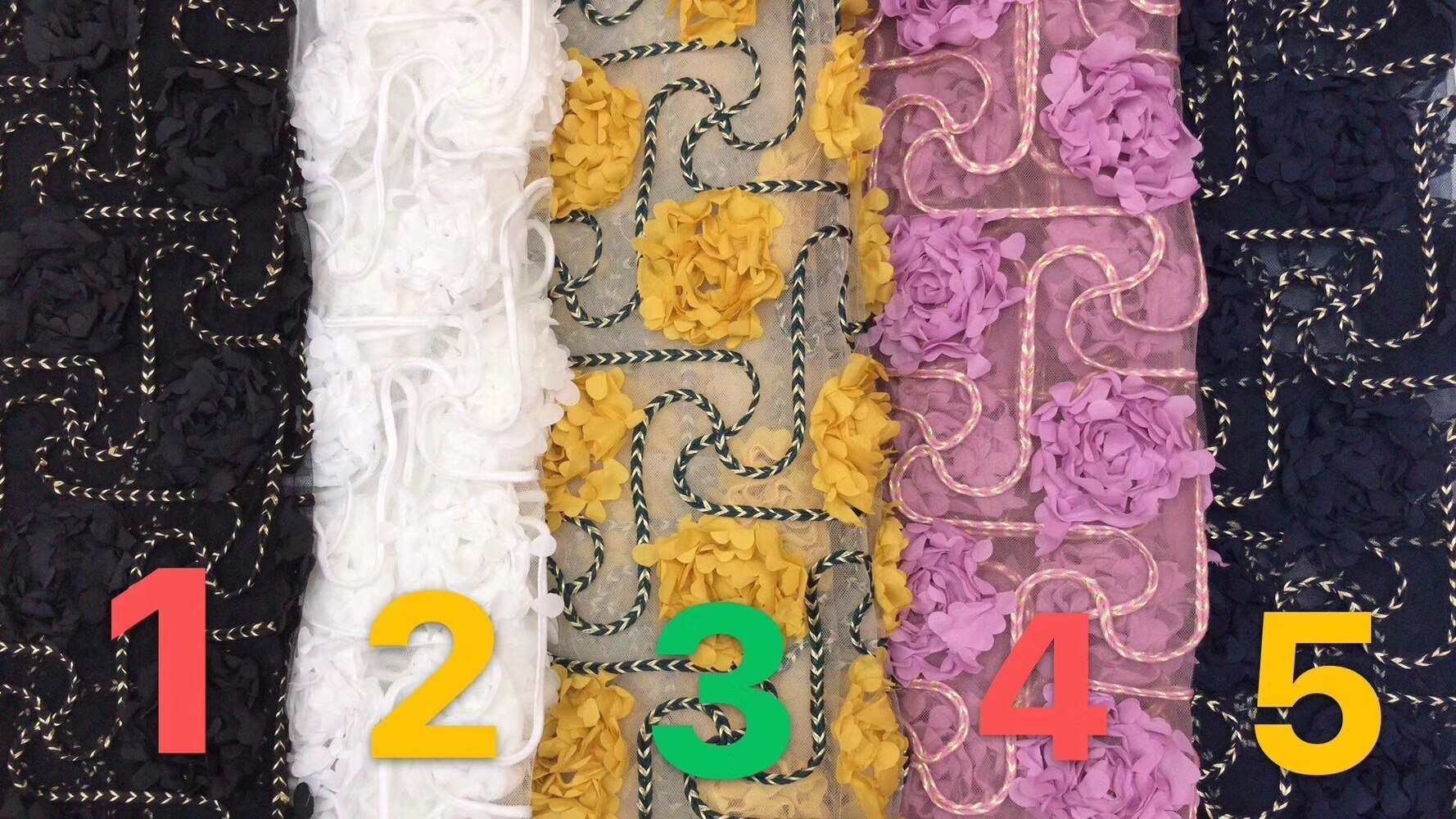 Kvinder kjole blonde stof 3d blomster blonde stof broderi mesh brudekjole beklædning tyl med blomst