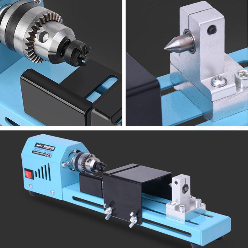 150W Mini Lathe Beads Machine Woodworking DIY Lathe Standard Set Wood Lathe Standard