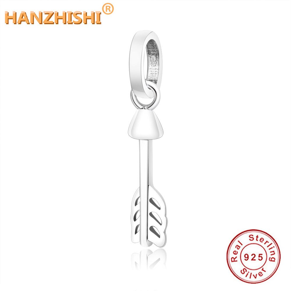 Valentine Day 925 Sterling Silver Shine Arrow Of Cupid Dangle Bead Fit Original Europe Charm Bracelet DIY Jewelry Pendant