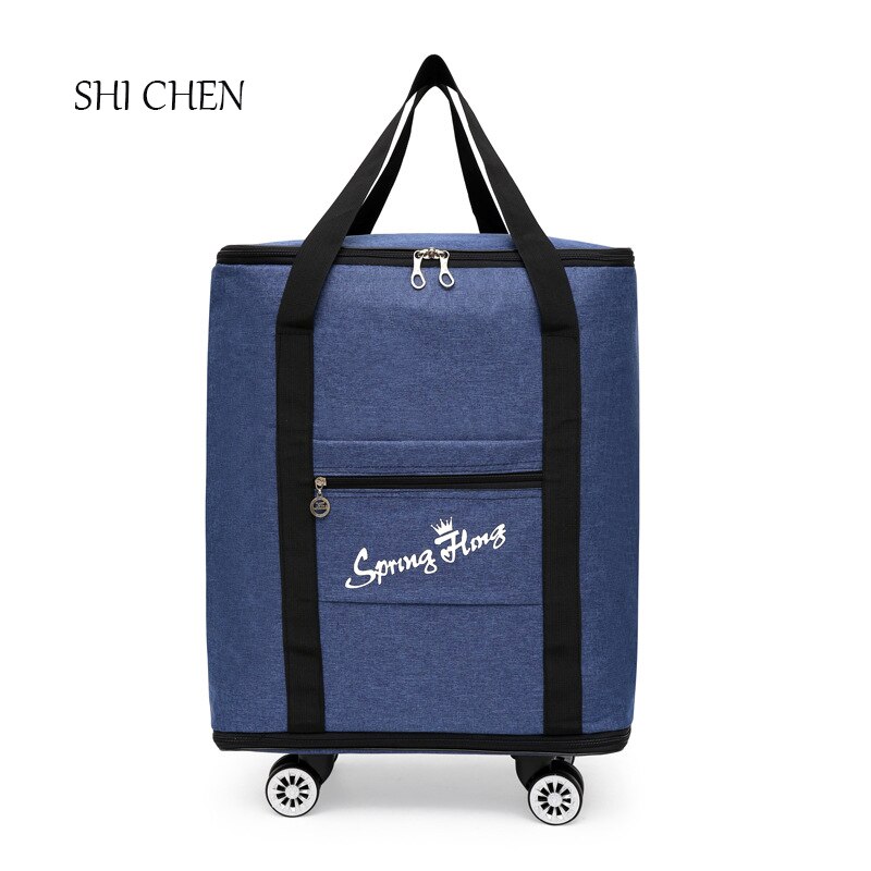 Consignment Trolley Case with Wheels Folding Large Capacity Travel Bag Oxford Cloth Carry On Hand Luggage Suitcases