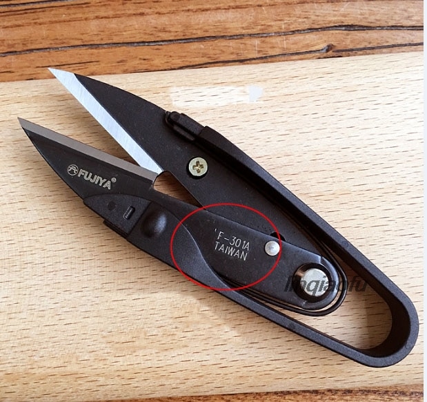 Taiwan original spring yarn scissors Carbon steel line shears leather scissors