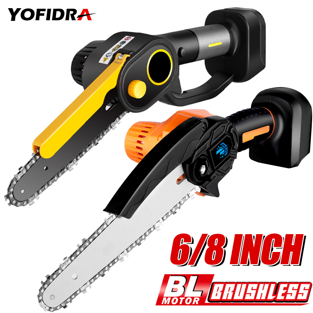 6/8 Inch Brushless Electric Saw For 18V Makita Battery Cordless Handheld Pruning Chainaw Portable Woodworking Power Tool