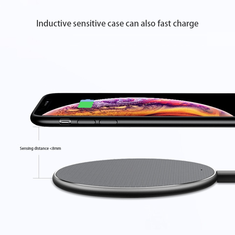 10w Wireless Thin Charger Charging Pad Charging Dock For Iphone 7.5w Fast Charging And Android Fast Charging Universal Safe