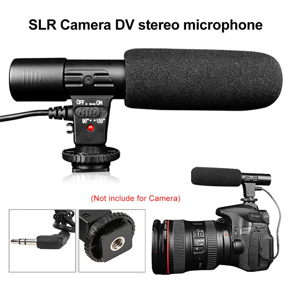 MIC-01 Stereo Camcorder Microphone for Nikon Canon DSLR Camera Computer PC Mobile Phone Microphone for Xiaomi iphone 8 X Samsung