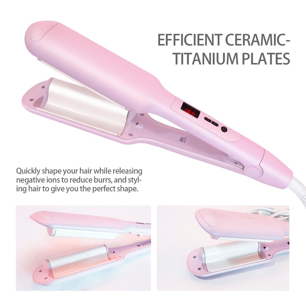 Haarkrultang, haarstylingtool, magische roller, krultang, roze perenbloem