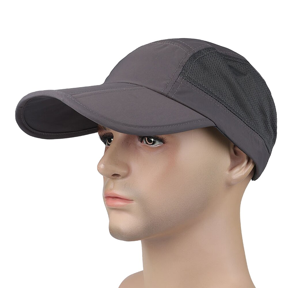 Men Women Quick Dry Breathable Mesh Cap Adjustable Sports Sun Hat Fishing Baseball Hat Carp Fishing Tackle Pesca: Dark gray