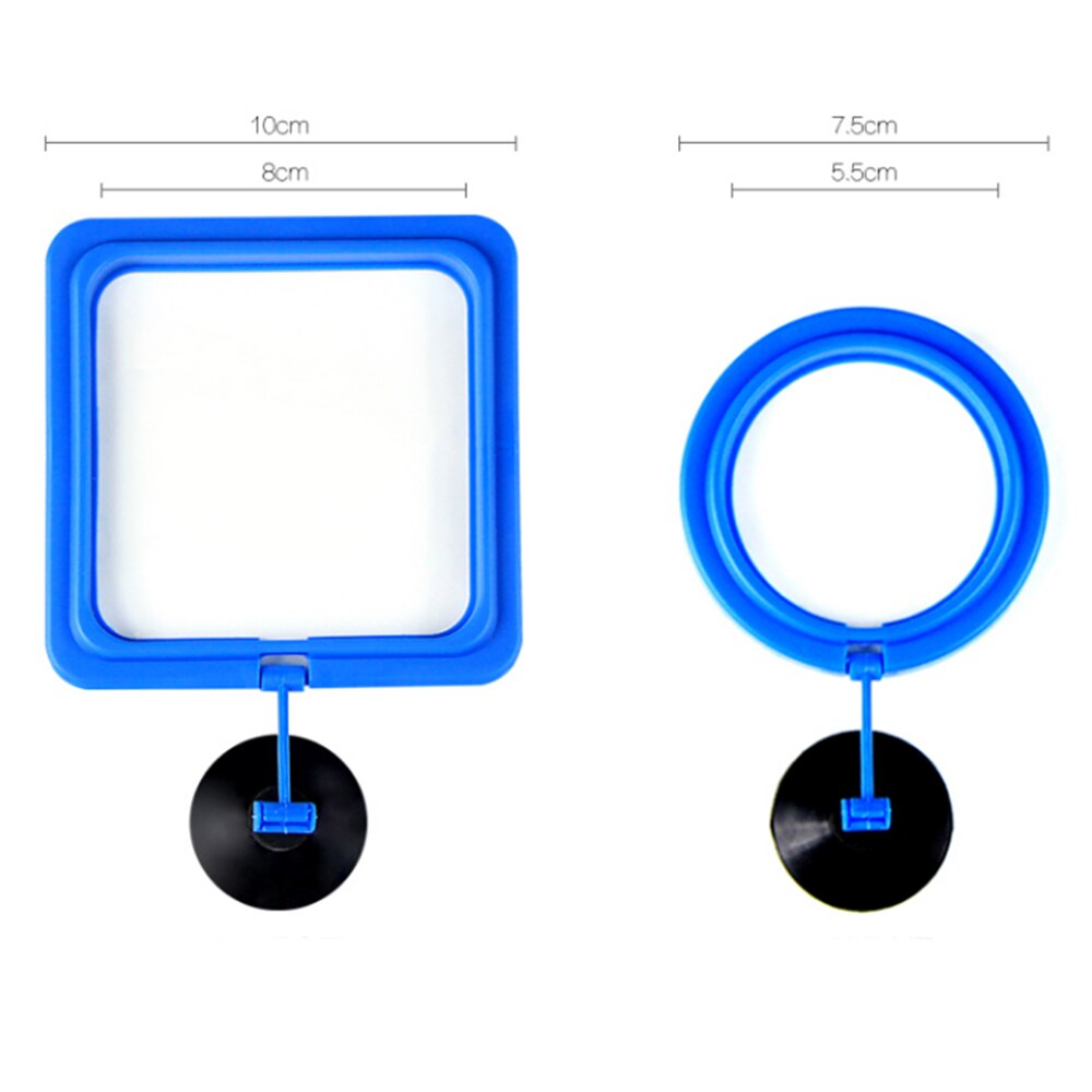 Anneau d'alimentation flottant en plastique pour poissons, équipement d'aquarium, carré ou rond, à forte ventouse, 1 pièce