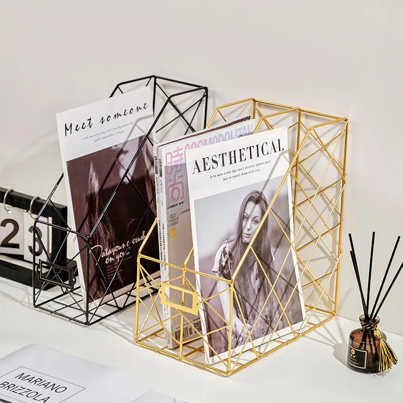 1/2- lags jerngitter bokorganisator bokholder hylle bokstøtte skrivebord aviser fil oppbevaringsboks holder hjemmeinnredning