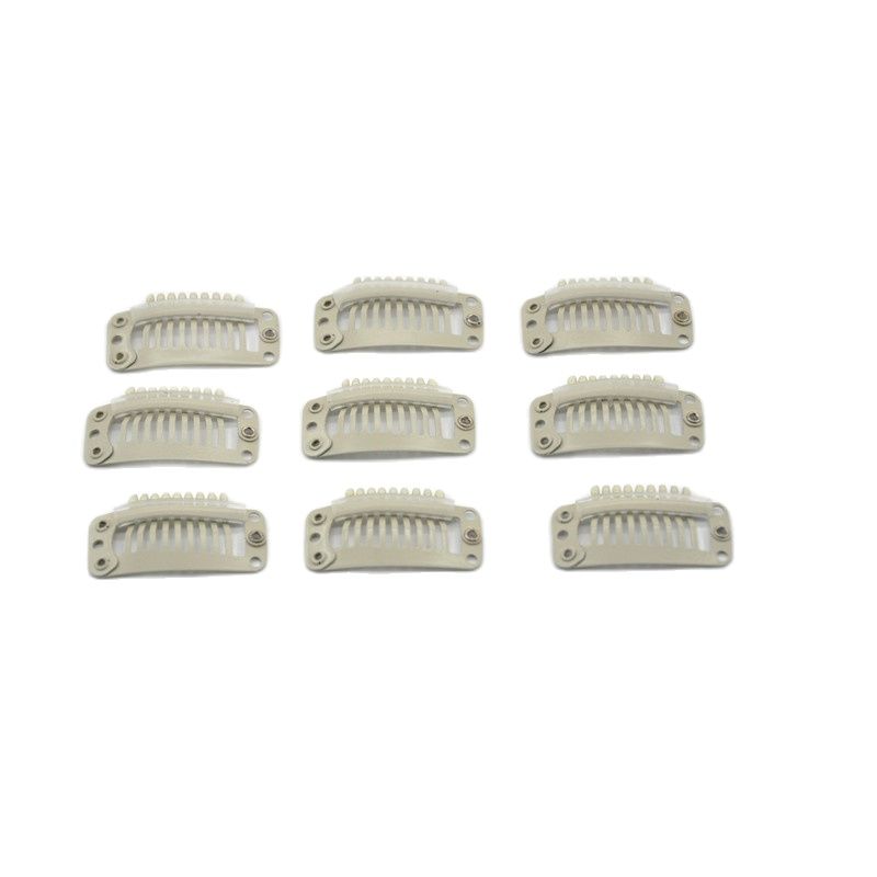 Peigne à 9 dents en acier inoxydable, Clip de perruque pour tissage/tissage à la Machine, accessoires d&#39;extensions de cheveux, 3.2cm, 50 pièces/sac