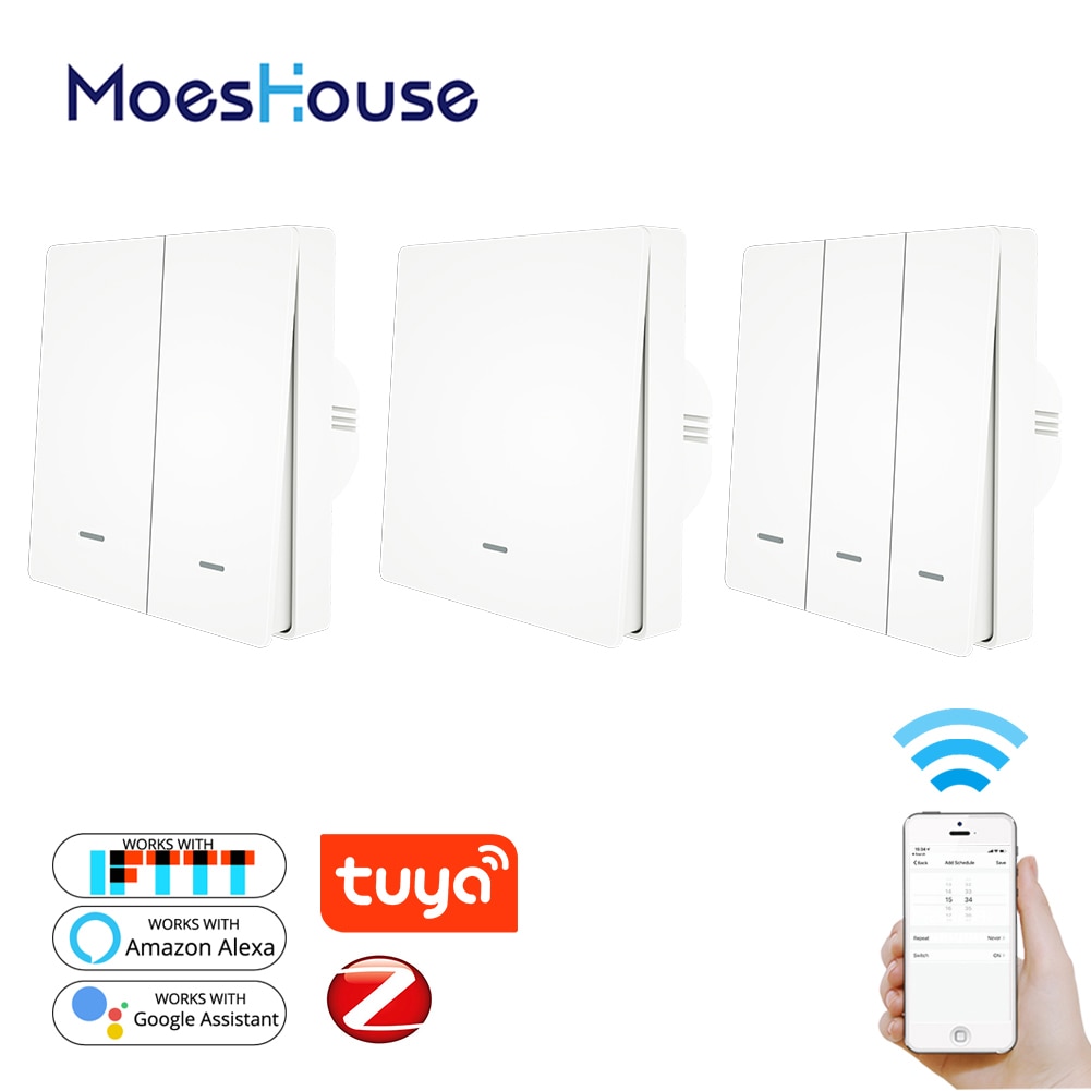 Tuya Zigbee Licht Schakelaar Drukknop Tuya Zigbee Hub Vereist Smart Leven App Afstandsbediening Werk Met Alexa Google Thuis